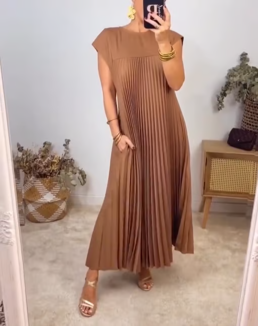 Abito maxi plissettato elegante da donna – Fluido e raffinato 2