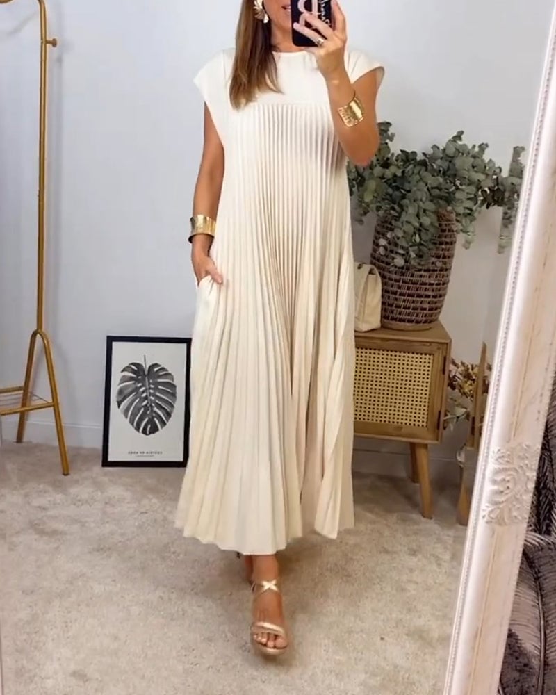 Abito maxi plissettato elegante da donna – Fluido e raffinato 4