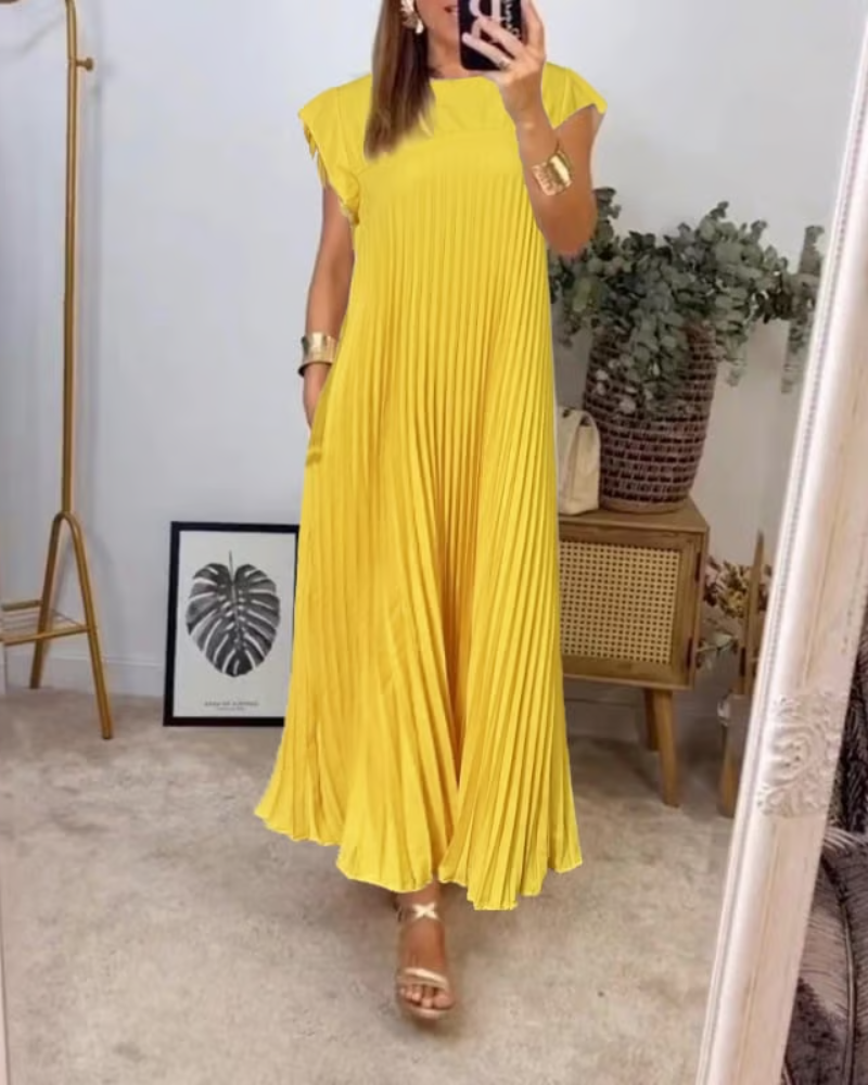 Abito maxi plissettato elegante da donna – Fluido e raffinato 9