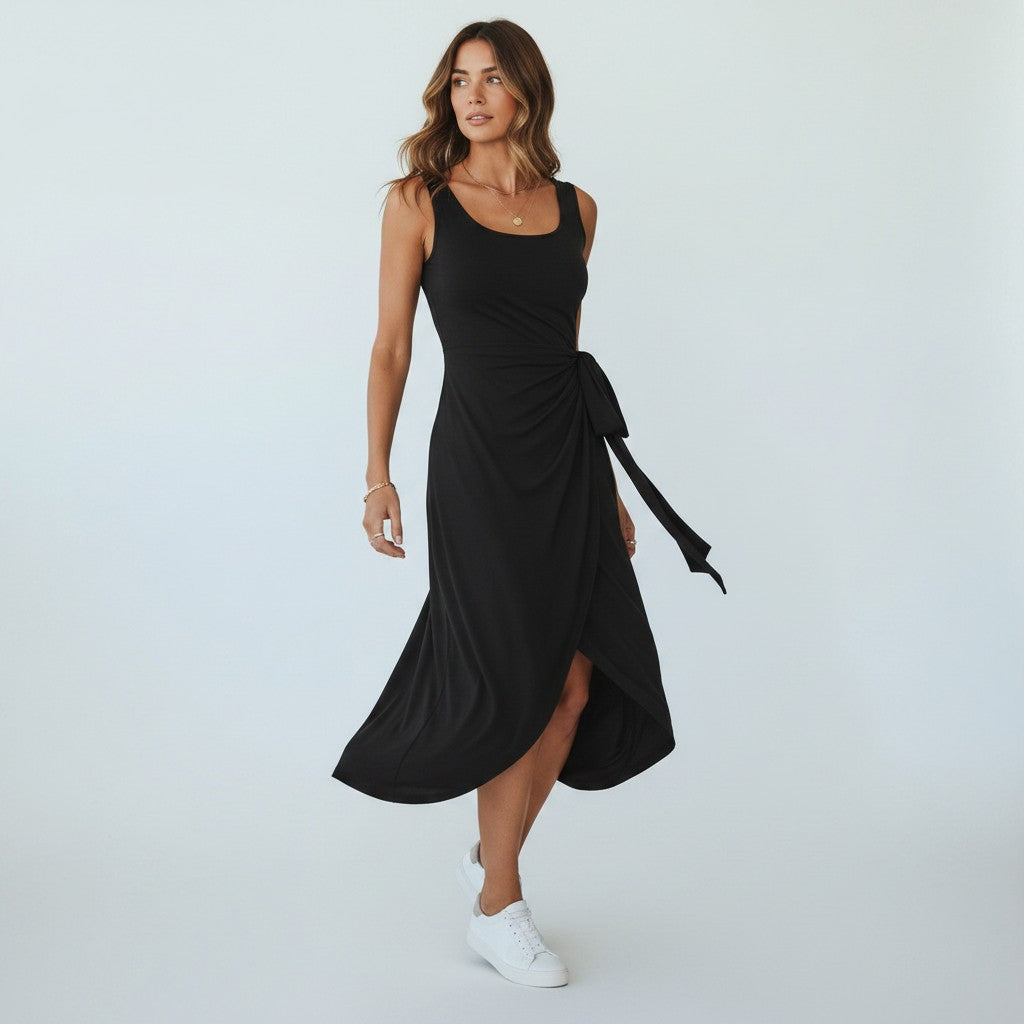 Abito midi a portafoglio da donna - Morbido ed elegante 1