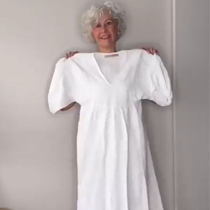 Abito midi da donna con scollo a V confortevole – Chic e fluido 2