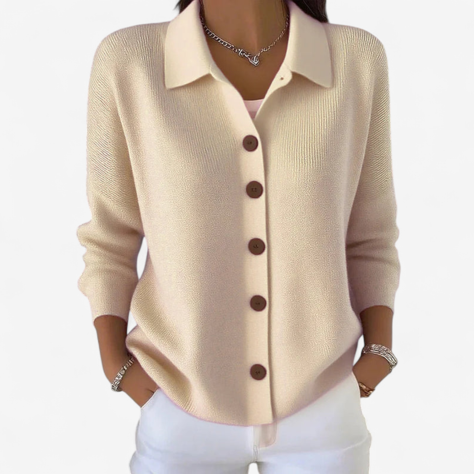 Adrienne™ Elegante giacca abbottonata 3