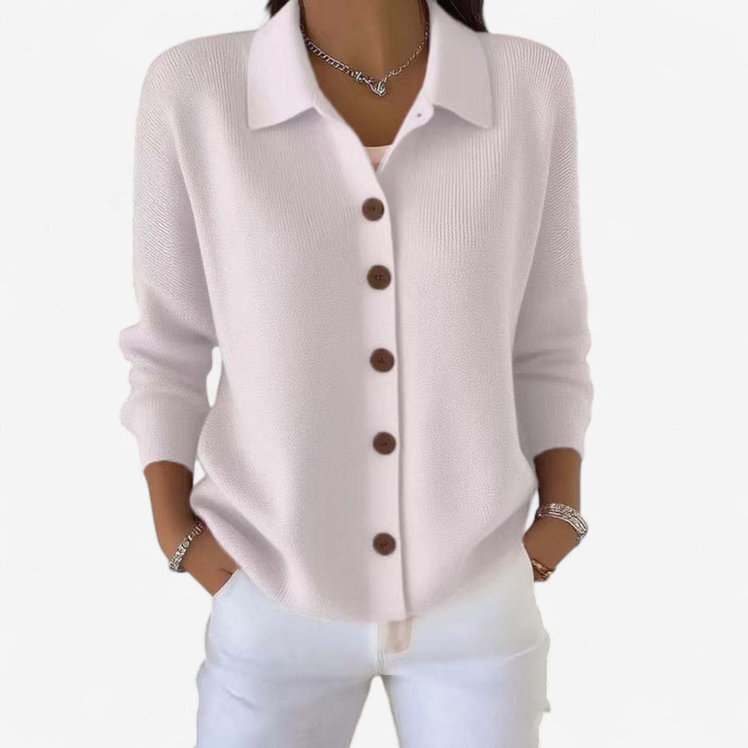 Adrienne™ Elegante giacca abbottonata 5