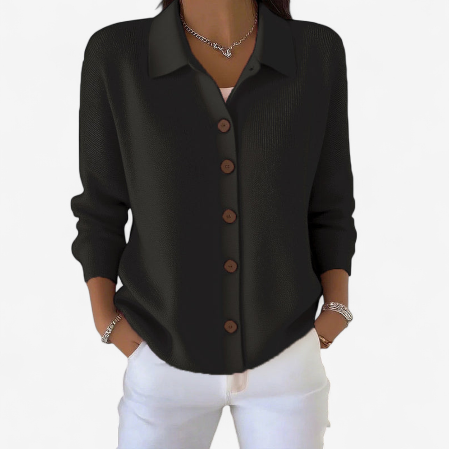 Adrienne™ Elegante giacca abbottonata 6