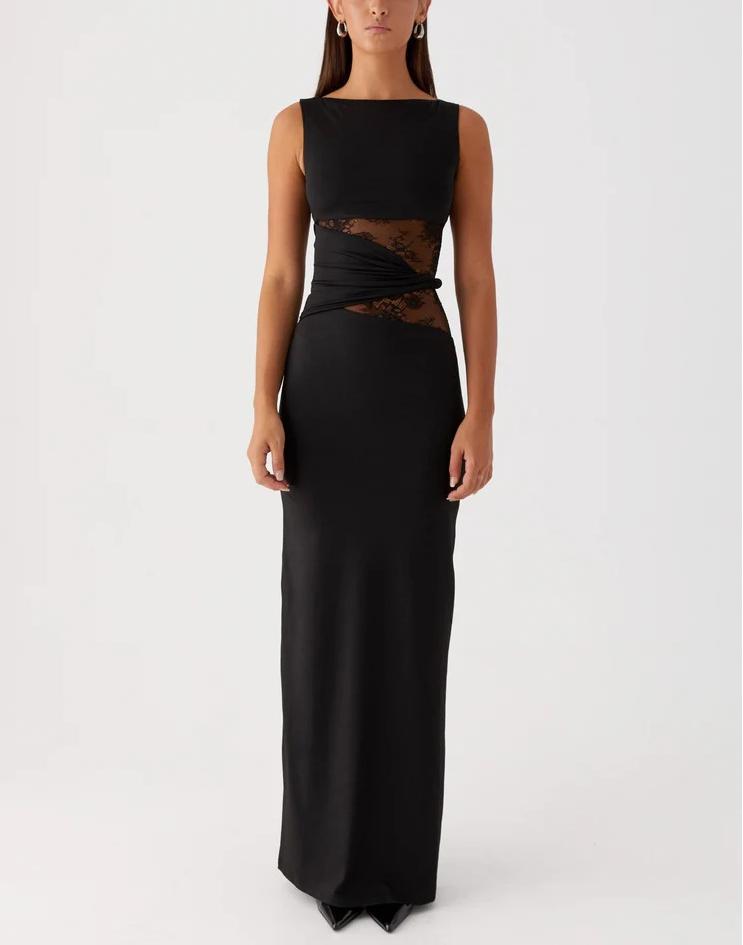 Abito Lungo Donna | Inserti in Pizzo & Silhouette Aderente