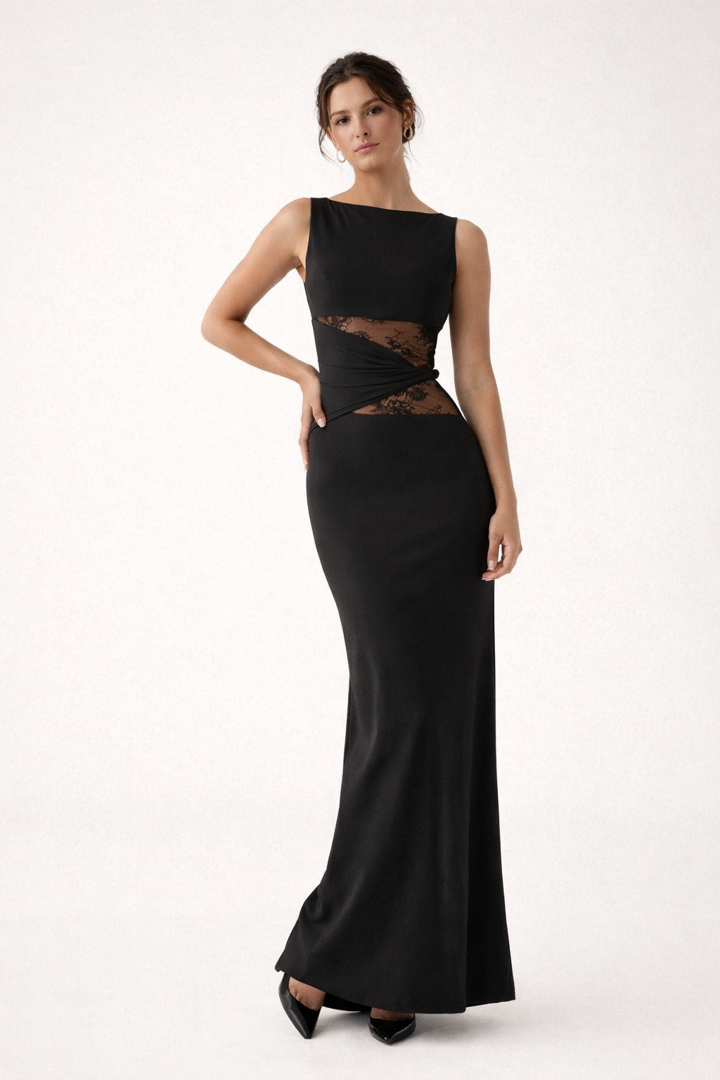 Abito Lungo Donna | Inserti in Pizzo & Silhouette Aderente