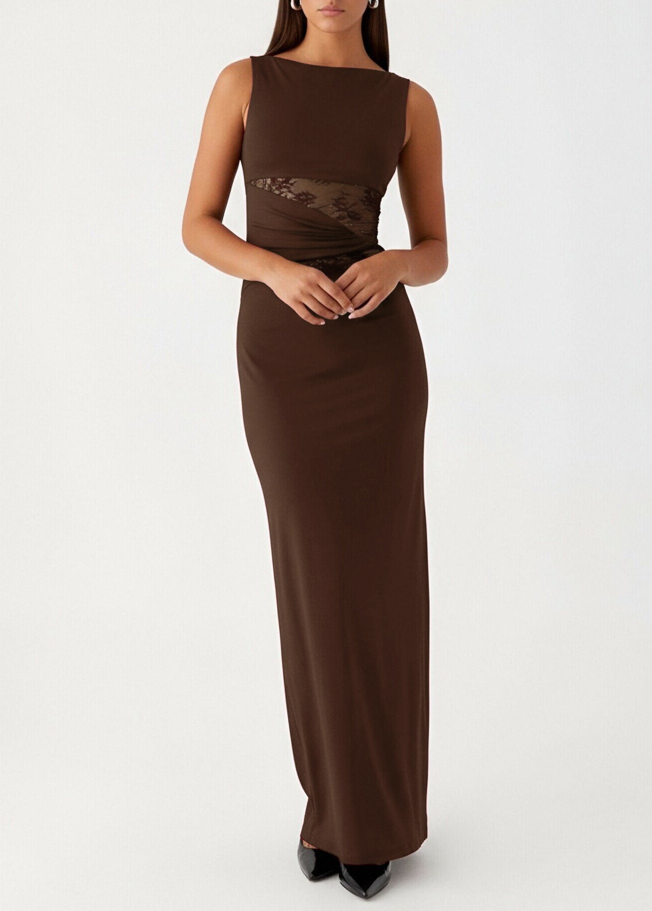Abito Lungo Donna | Inserti in Pizzo & Silhouette Aderente