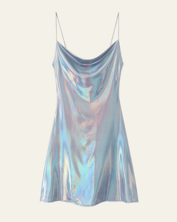 Abito Midi Donna | Effetto Iridescente & Scollo Cowl Sensuale