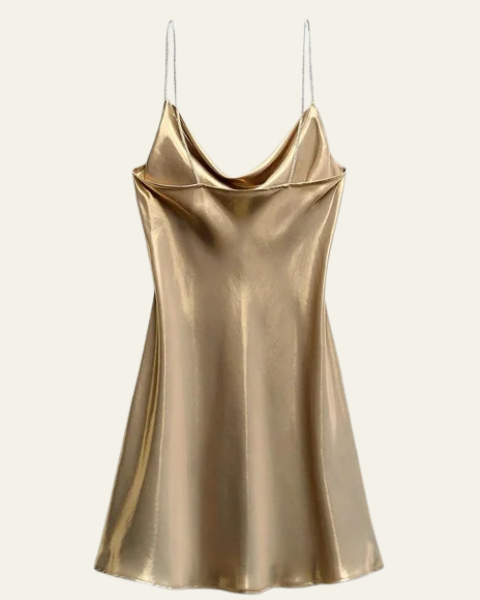 Abito Midi Donna | Effetto Iridescente & Scollo Cowl Sensuale