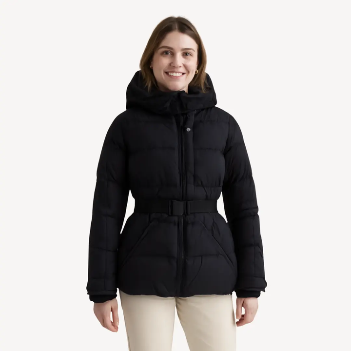 Belted Puffer Jacket for Women – Stylish &amp; Warm-Caliboot
