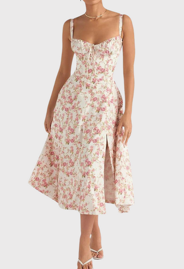Betania | Abito a corsetto midi autunnale comodo ed elegante 0