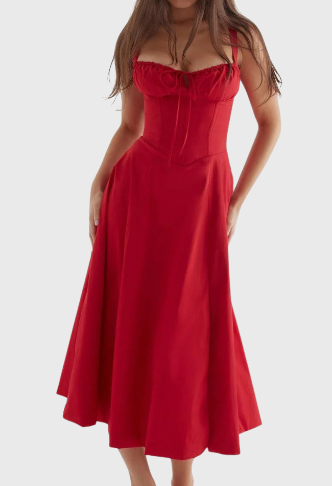 Betania | Abito a corsetto midi autunnale comodo ed elegante 4