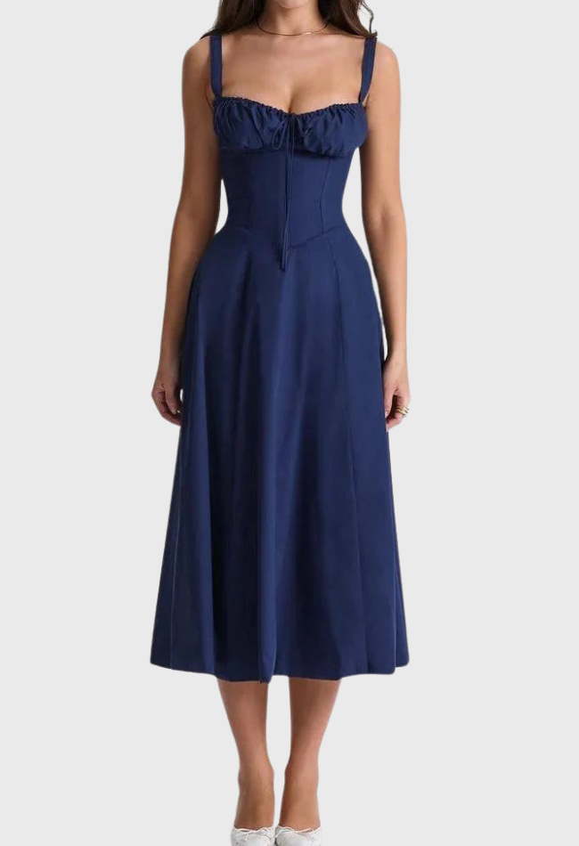 Betania | Abito a corsetto midi autunnale comodo ed elegante 6