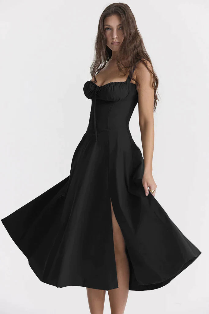 Betania | Abito a corsetto midi autunnale comodo ed elegante 7