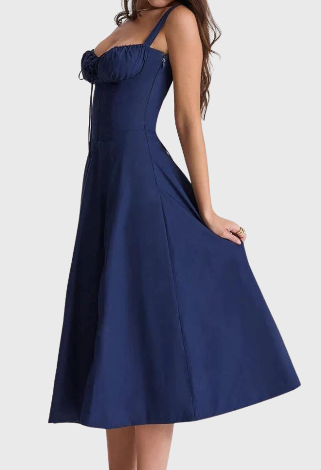 Betania | Abito a corsetto midi autunnale comodo ed elegante 9