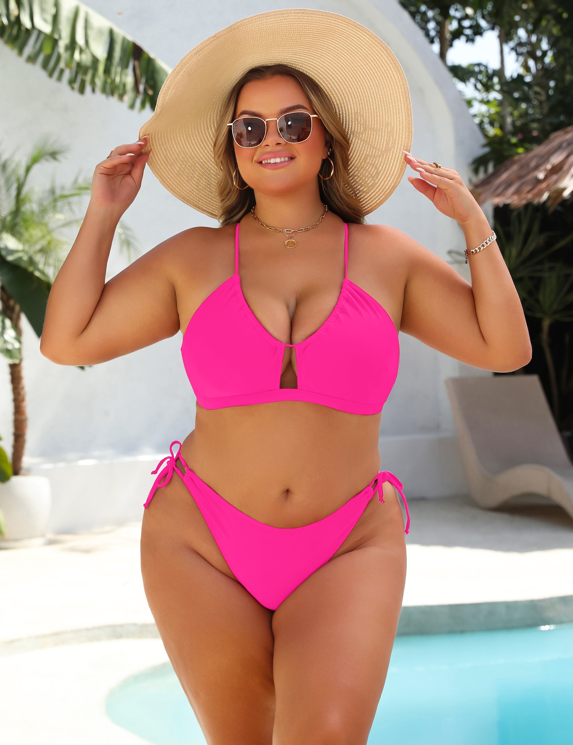Bikini Donna | Top Halter con Cut-Out & Slip con Laccetti Laterali