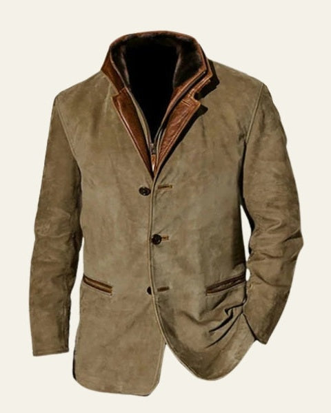 Blazer Uomo | Camoscio con Colletto Strutturato