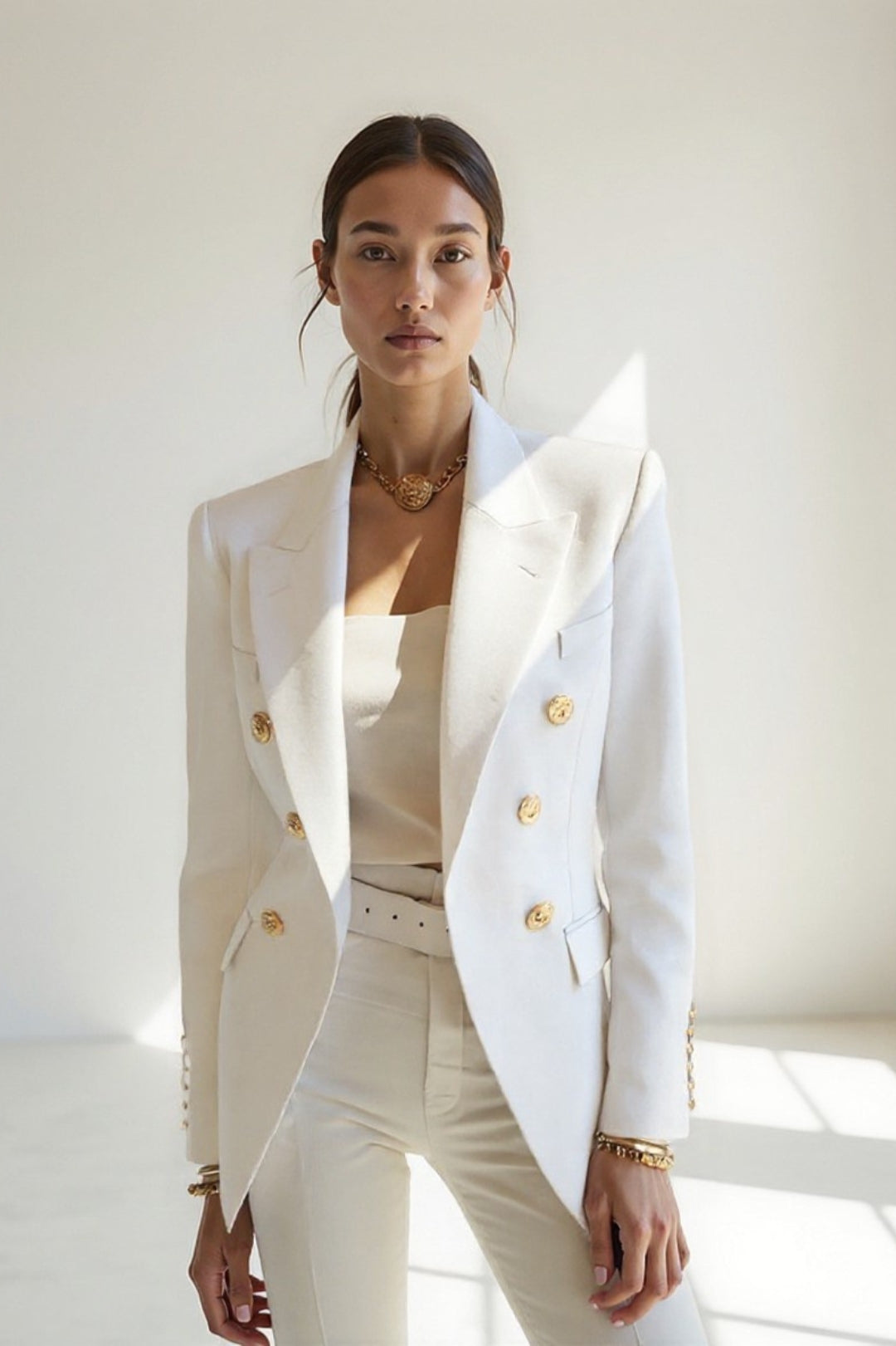 Blazer doppiopetto elegante con bottoni dorati | Disponibile in tre colori 3