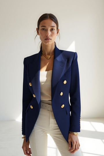 Blazer doppiopetto elegante con bottoni dorati | Disponibile in tre colori 0