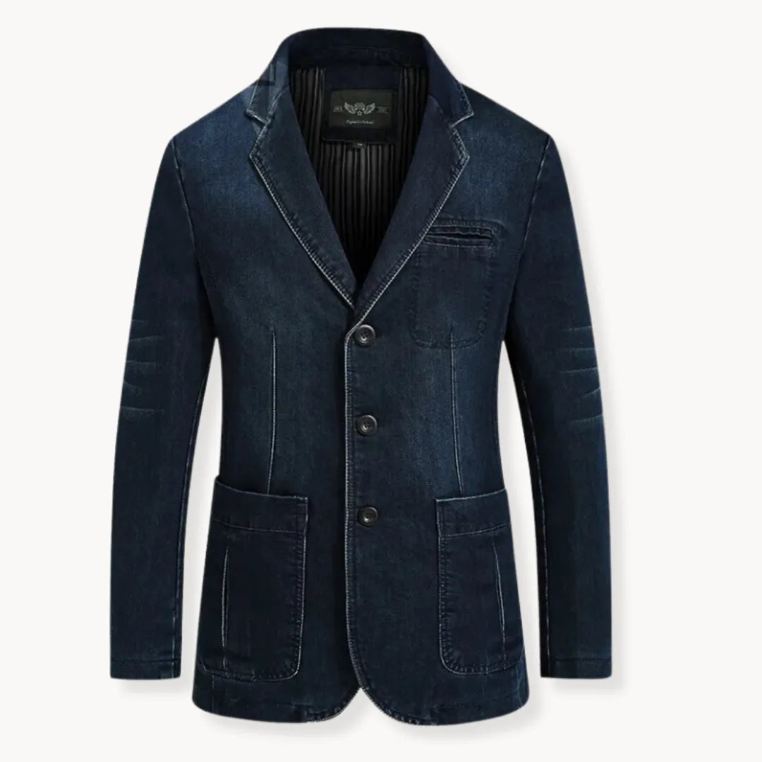 Blazer Uomo Slim Fit – Con Colletto Revers e Tasche Applicate, Adatto per Lavoro e Occasioni Formali 0