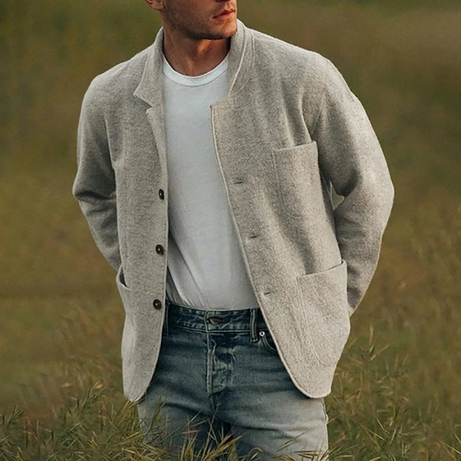 Blazer elegante da uomo con tasche 1