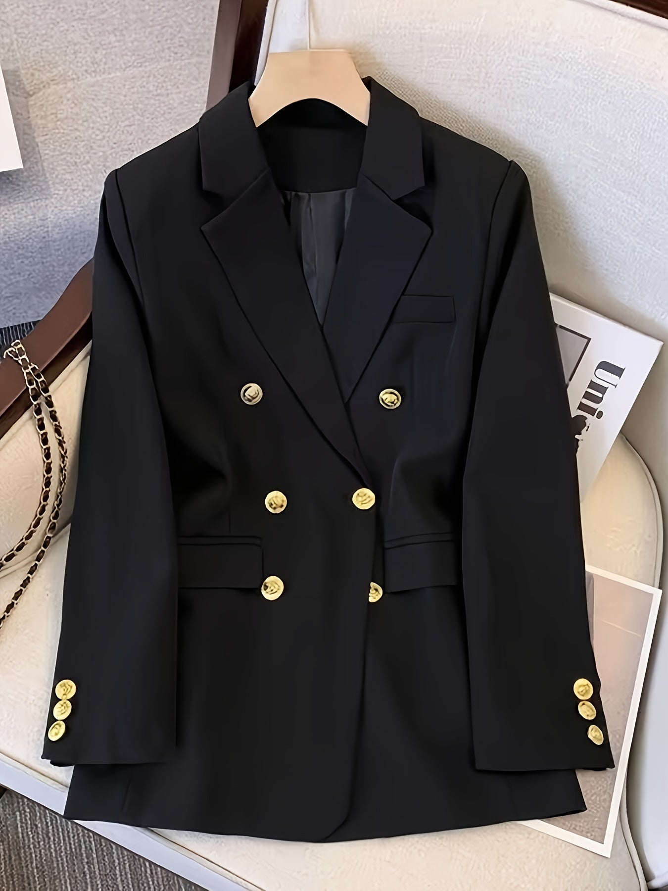 Blazer elegante e sottile da donna con bottoni dorati | Ideale per tutte le stagioni 0