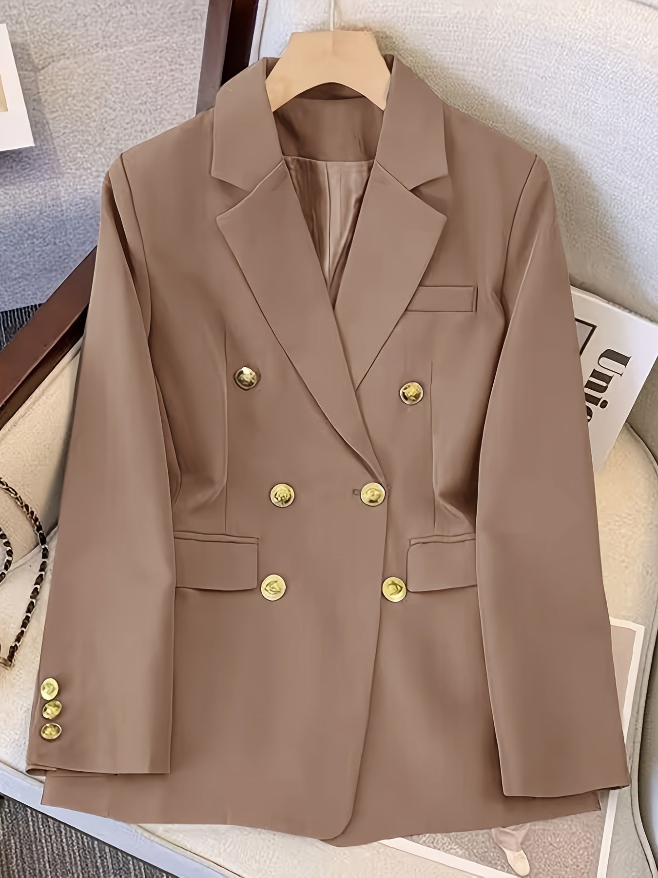 Blazer elegante e sottile da donna con bottoni dorati | Ideale per tutte le stagioni 2