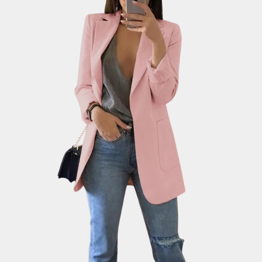 Blazer lungo sartoriale premium sofisticato da donna 0