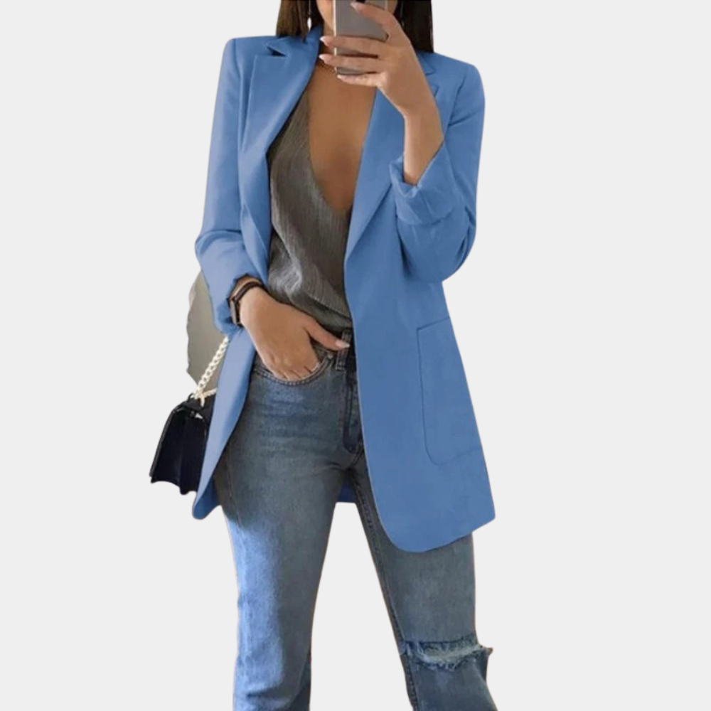 Blazer lungo sartoriale premium sofisticato da donna 2