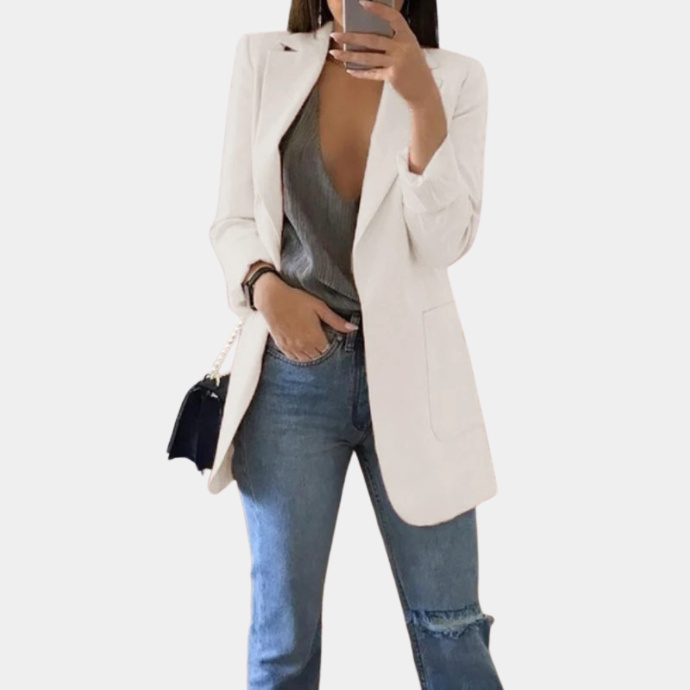 Blazer lungo sartoriale premium sofisticato da donna 5