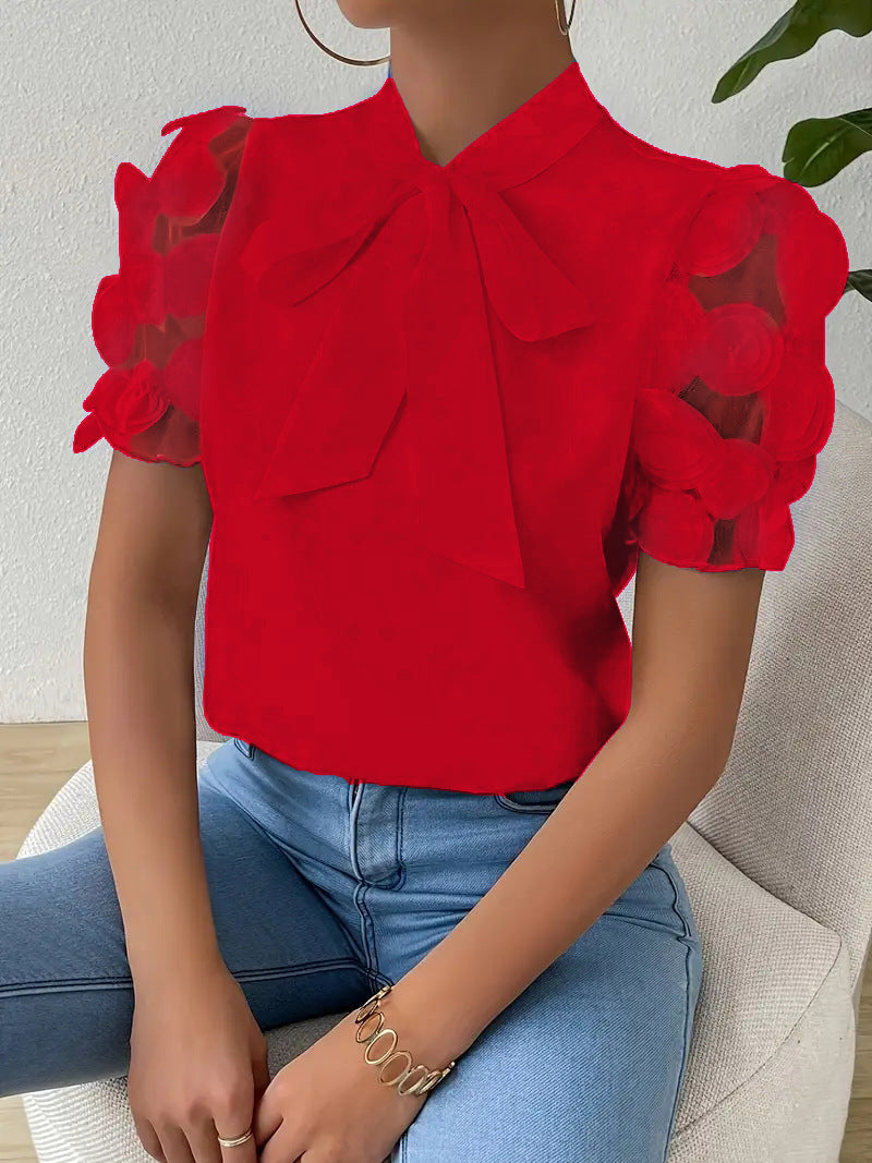 Blusa Donna | Fiocco & Maniche con Rose 3D Romantiche