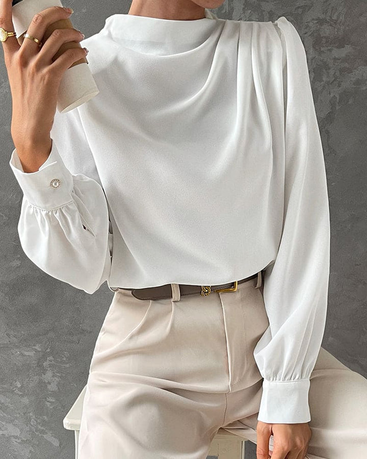 Elegant Blouse | High Neck &amp; Refined Ruffles