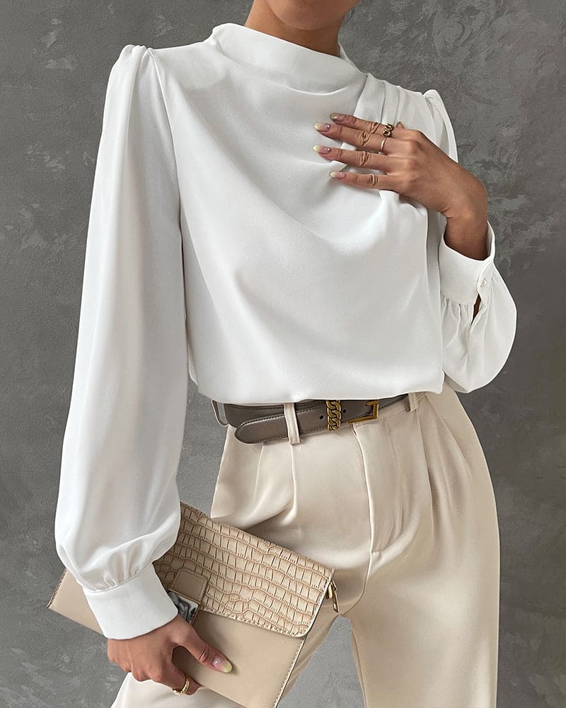 Elegant Blouse | High Neck &amp; Refined Ruffles