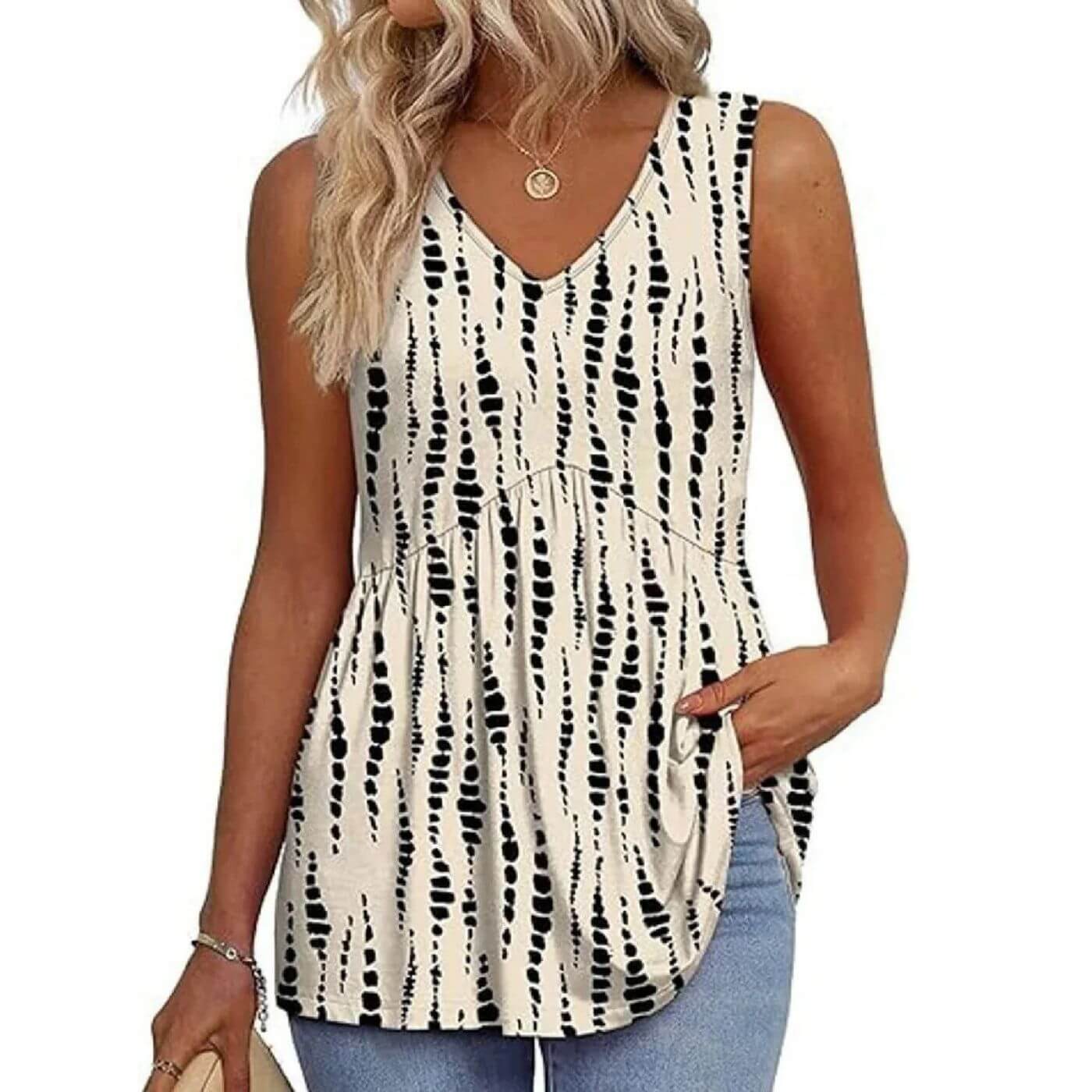 Blusa Testurizzata Fluide Donna | Scollo a V slanciante & Linea ampia comfort