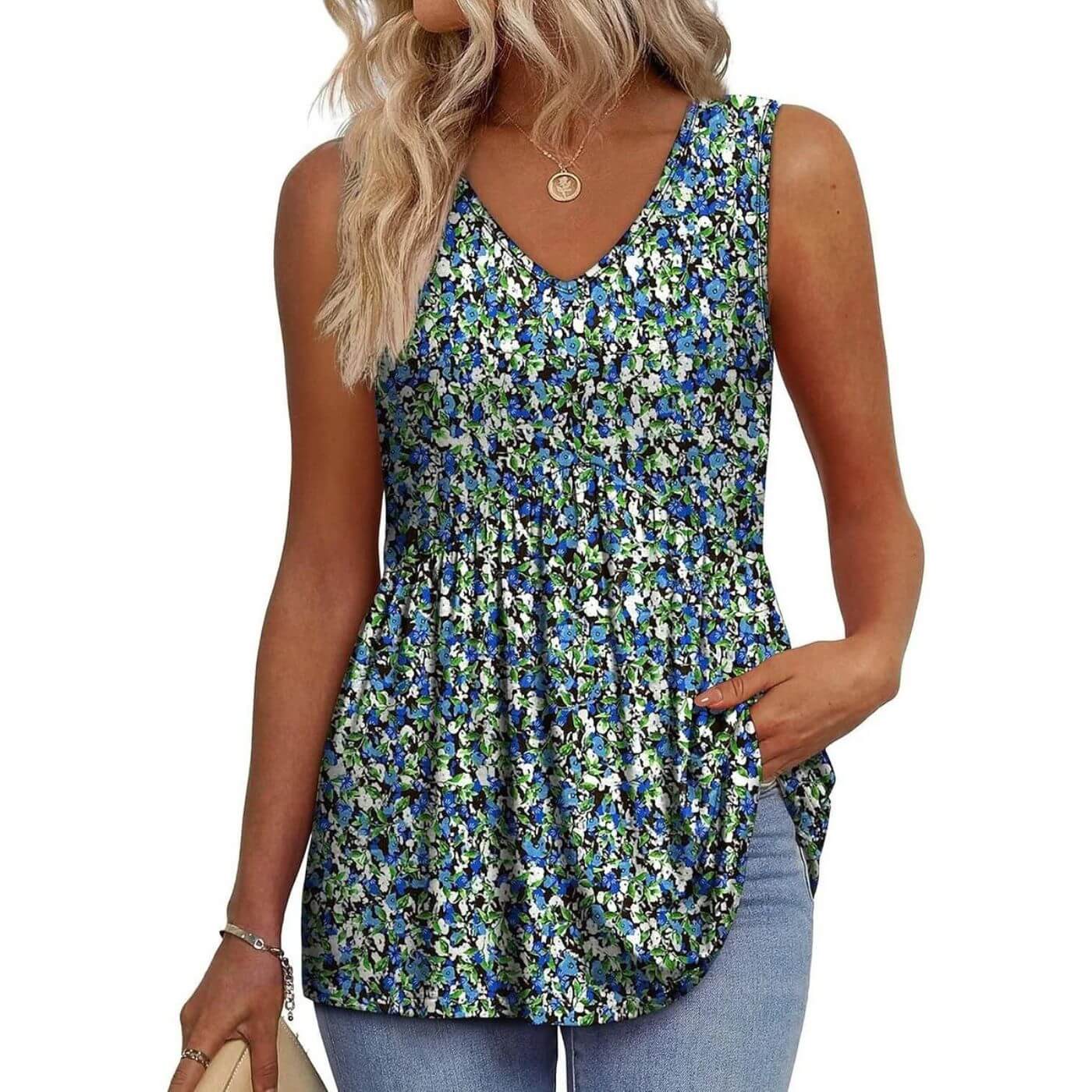 Blusa Testurizzata Fluide Donna | Scollo a V slanciante & Linea ampia comfort