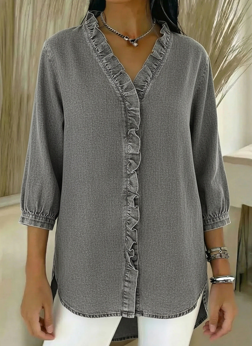 Elvari – Blusa elegante con dettagli a volant 8