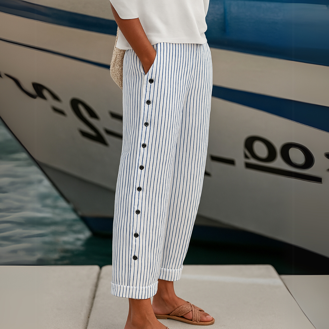 Caitlin | Pantaloni Stripes Eleganti con Bottoni 2