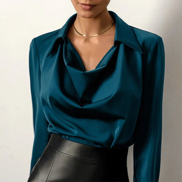 Camicetta Donna Elegante | Collo Drappeggiato & Comfort Quotidiano
