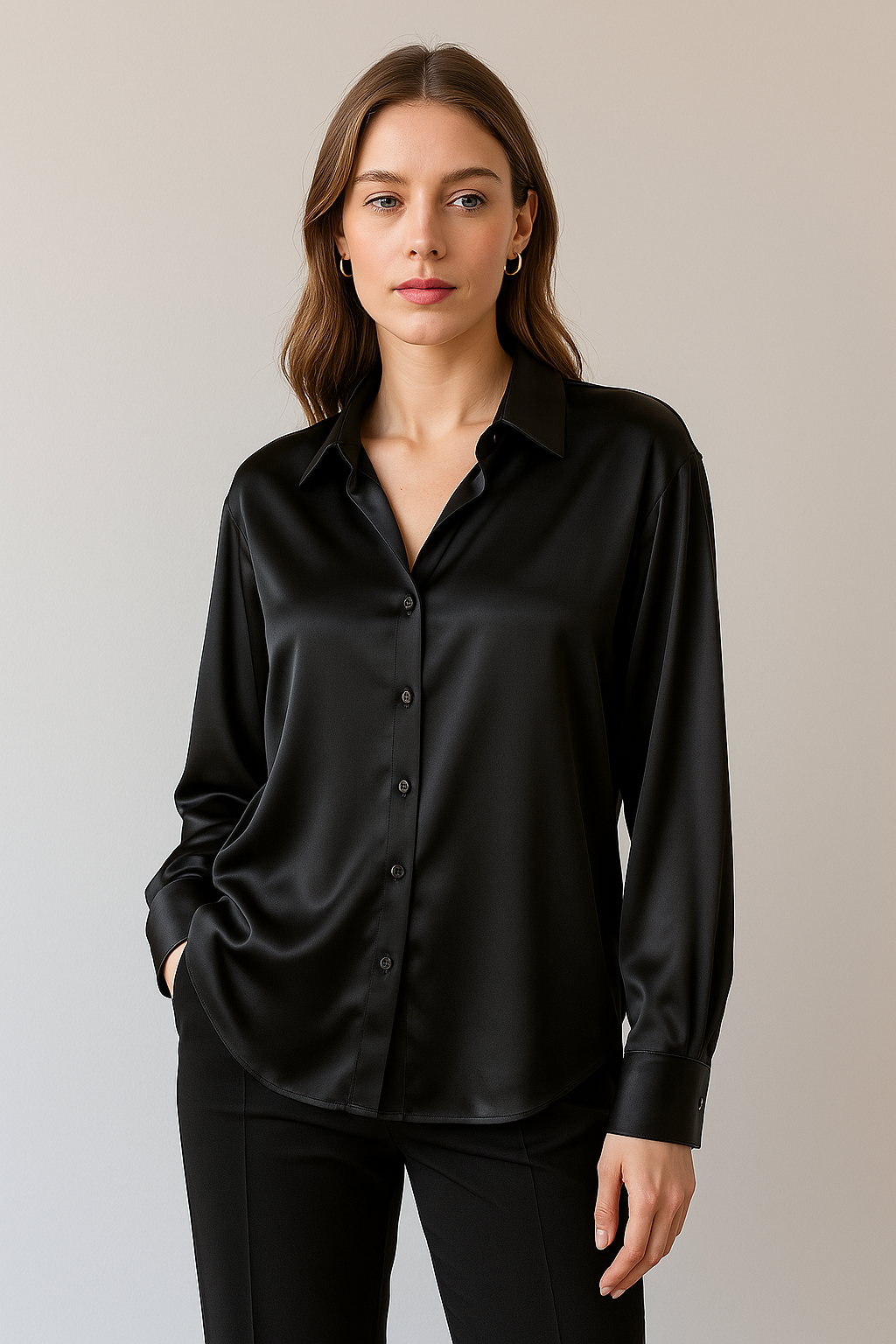 Camicetta Donna Elegante | Effetto Raso & Vestibilità Oversize