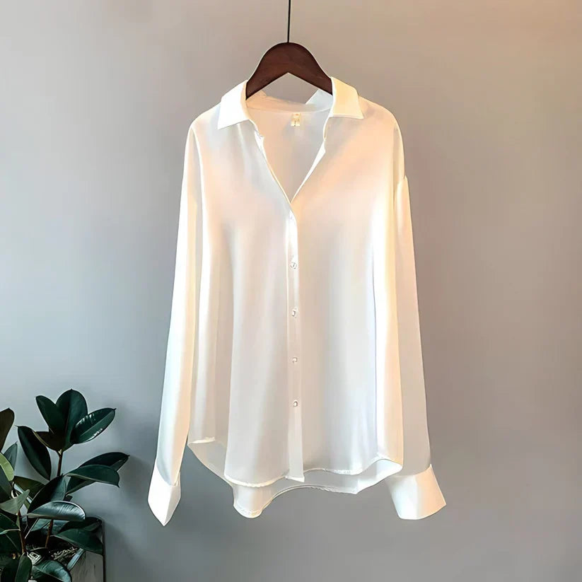 Camicetta Donna Elegante | Effetto Raso & Vestibilità Oversize