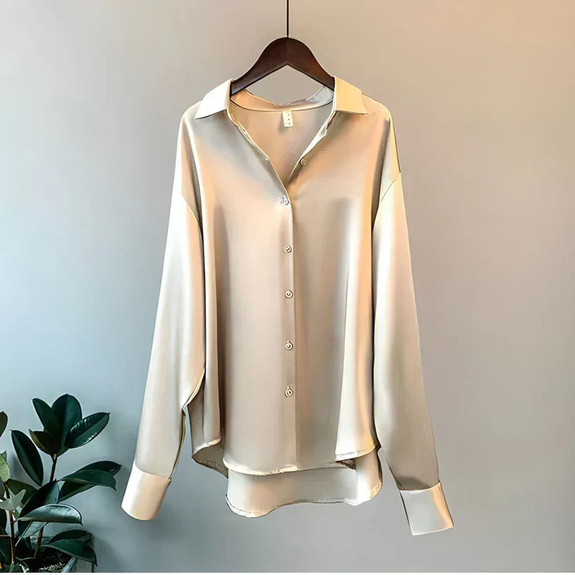 Camicetta Donna Elegante | Effetto Raso & Vestibilità Oversize