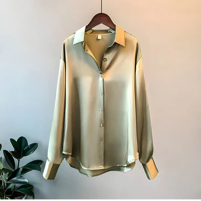 Camicetta Donna Elegante | Effetto Raso & Vestibilità Oversize