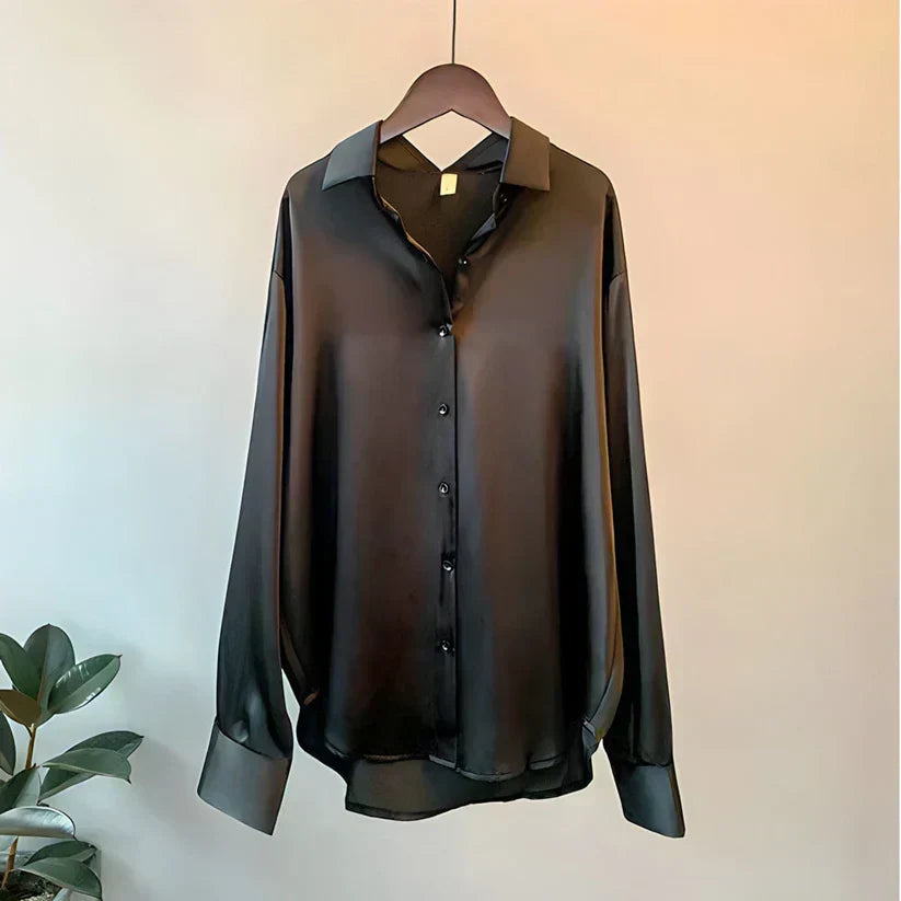 Camicetta Donna Elegante | Effetto Raso & Vestibilità Oversize