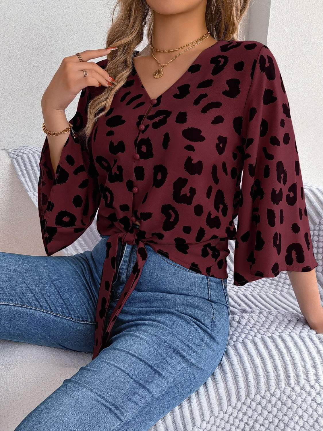 Suzan - Camicetta ampia con stampa leopardata 2