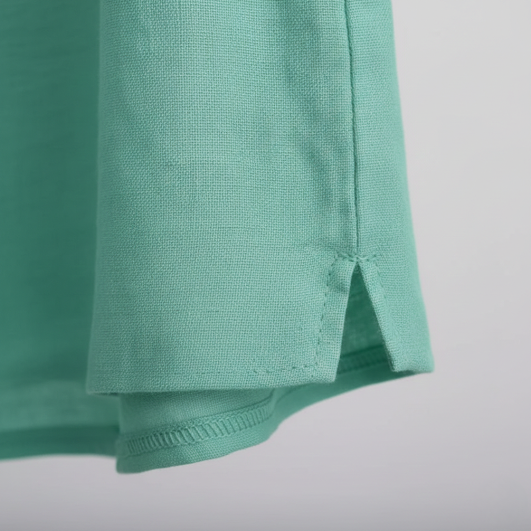 Camicetta a Maniche Corte Scollo a Girocollo Tinta Unita Donna 3