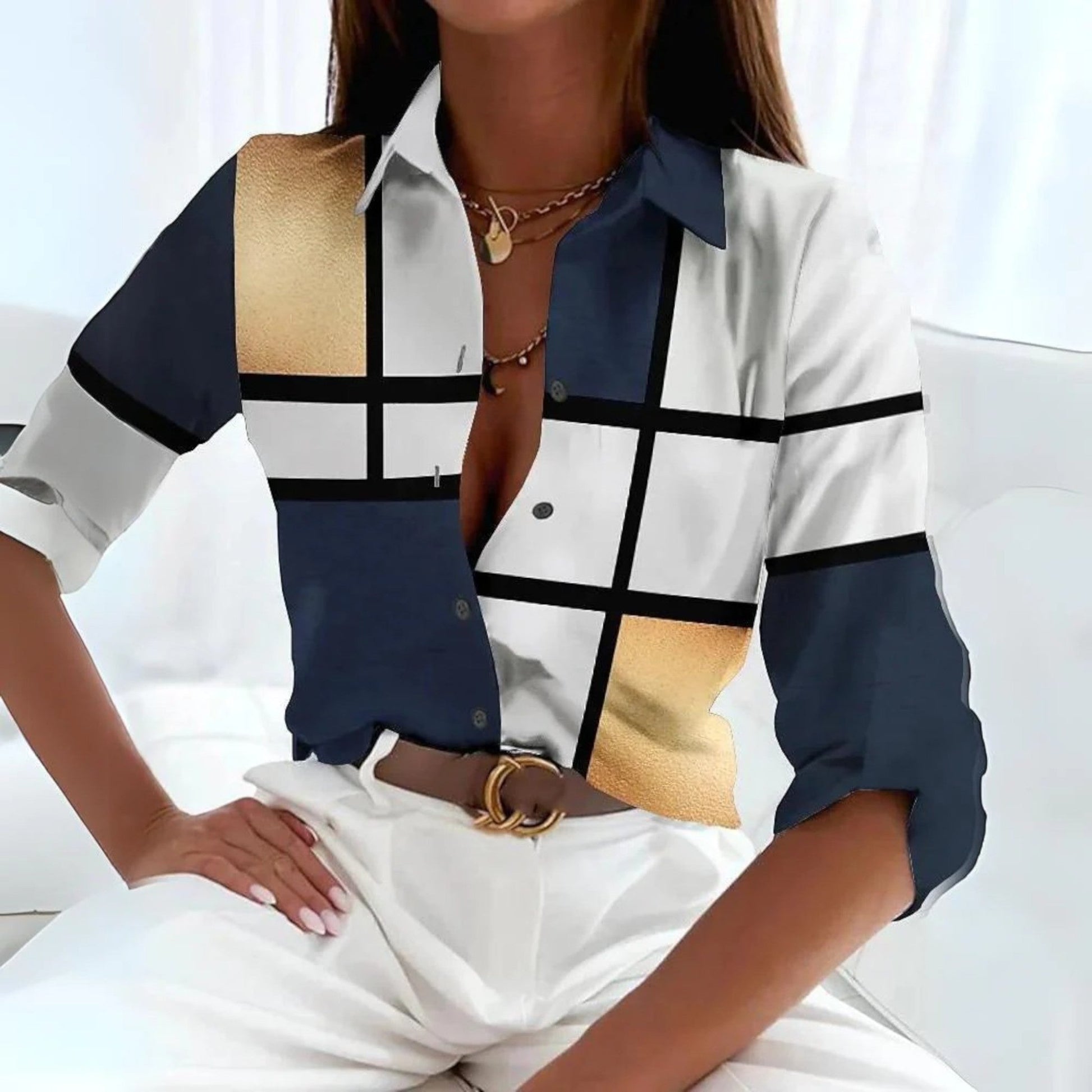 Camicetta Donna | Stampa Catene & Stile Luxury Chic