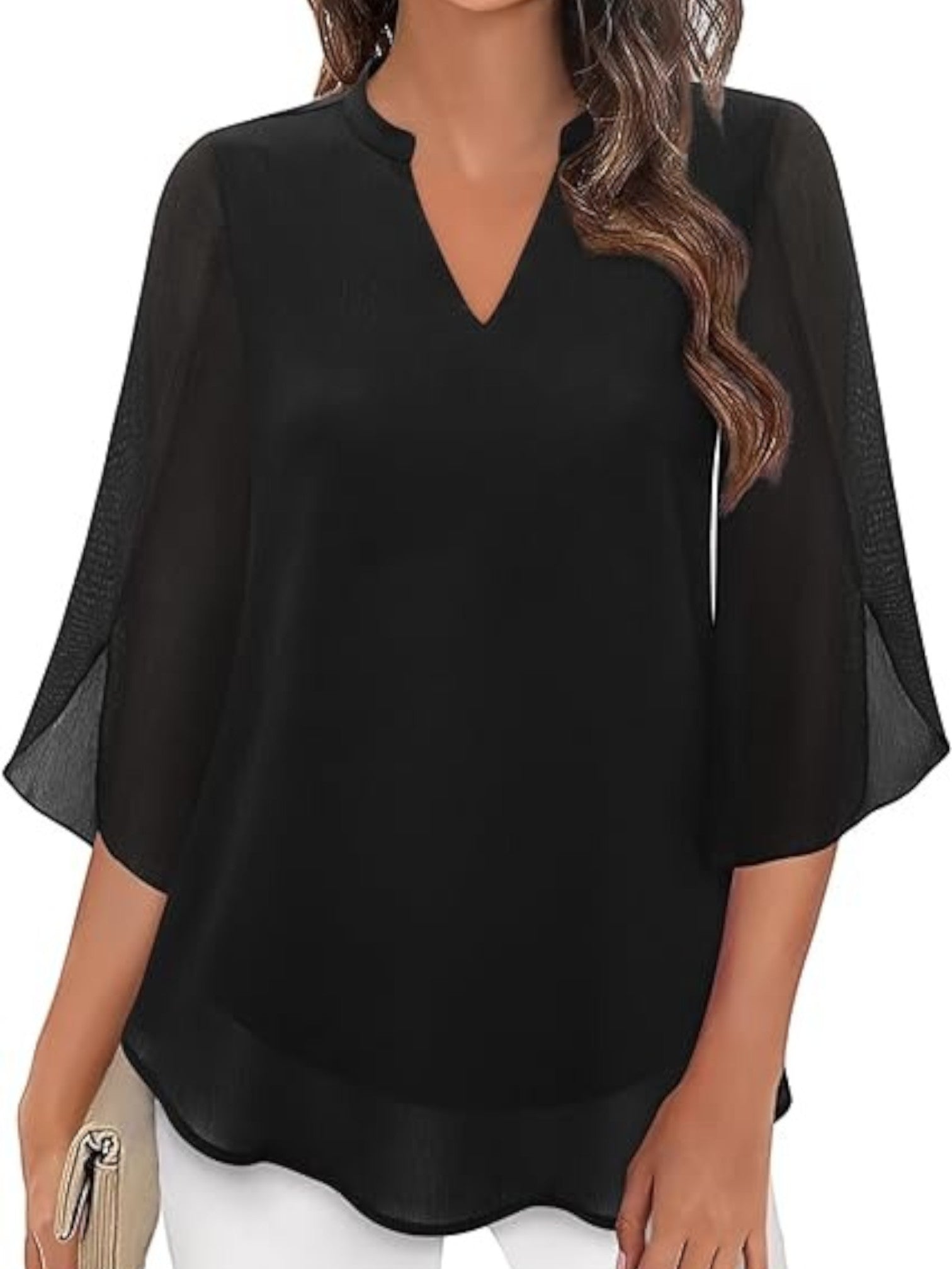 Aurora | Elegante Camicetta Estiva Con Scollo A V Per Donna 0