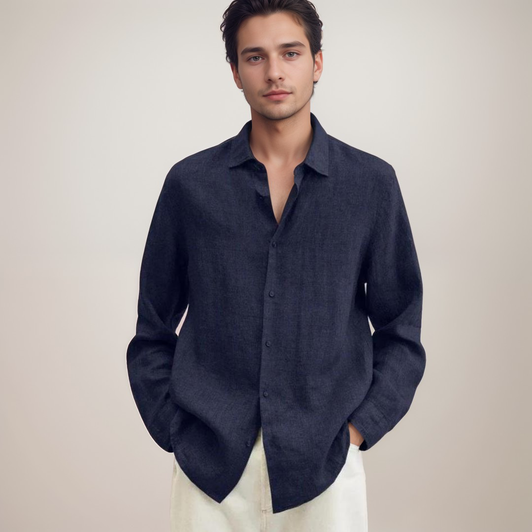 Camicia Classica da Uomo in Lino con Tessuto Traspirante | Perfetta per l'Autunno 2