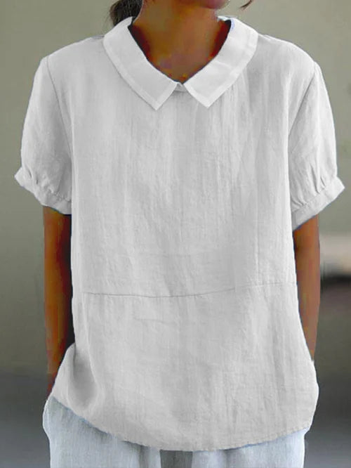 Camicia Donna Elegante | Colletto Peter Pan Bianco & Vestibilità Relaxed