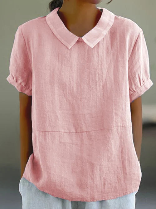 Camicia Donna Elegante | Colletto Peter Pan Bianco & Vestibilità Relaxed